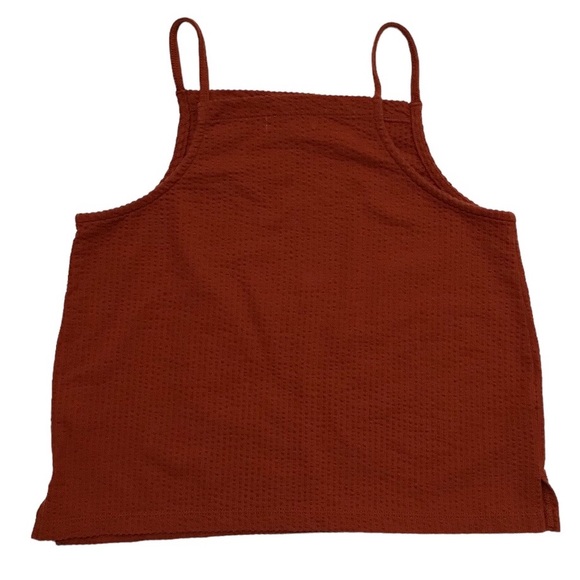 Madewell Seersucker Apron Tank Top Square Neck Crop Boxy Texture 90s Y2K Size XS - Picture 5 of 13